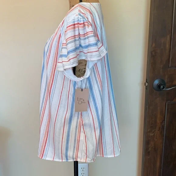 LAST ONE! Cute and fun striped top-New without tag! - Picture 2 of 3